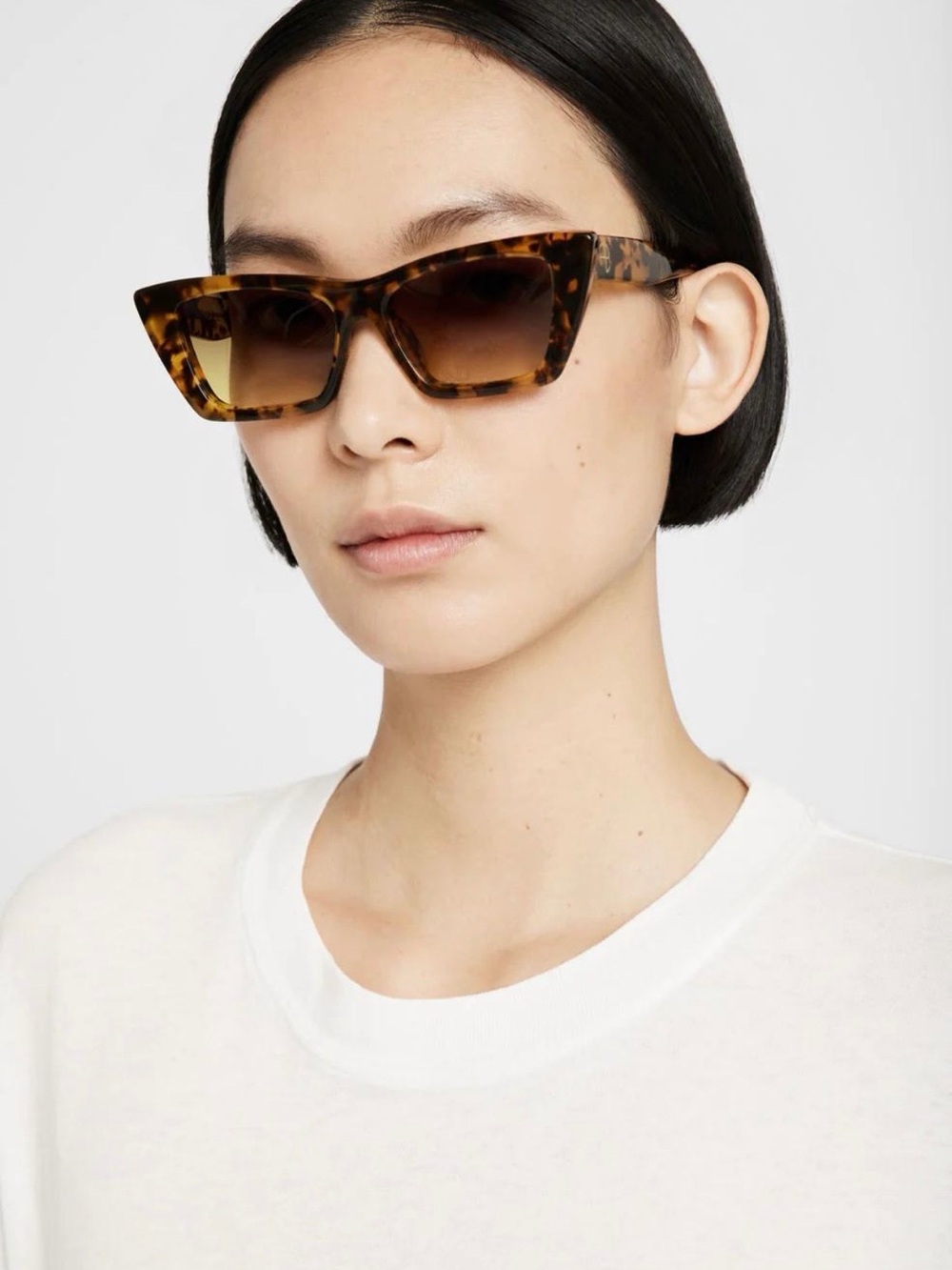 ANINE BING Levi Tortoise Cat Eye Sunglasses
